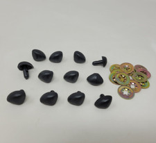 12 pcs VTG Zim's Black D-Type Triangle Plastic Animal Dog Nose 18mm Craft Toy