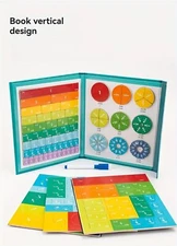Wooden Fraction Learning Magnetic Book Math Intelligence Aid For Kids
