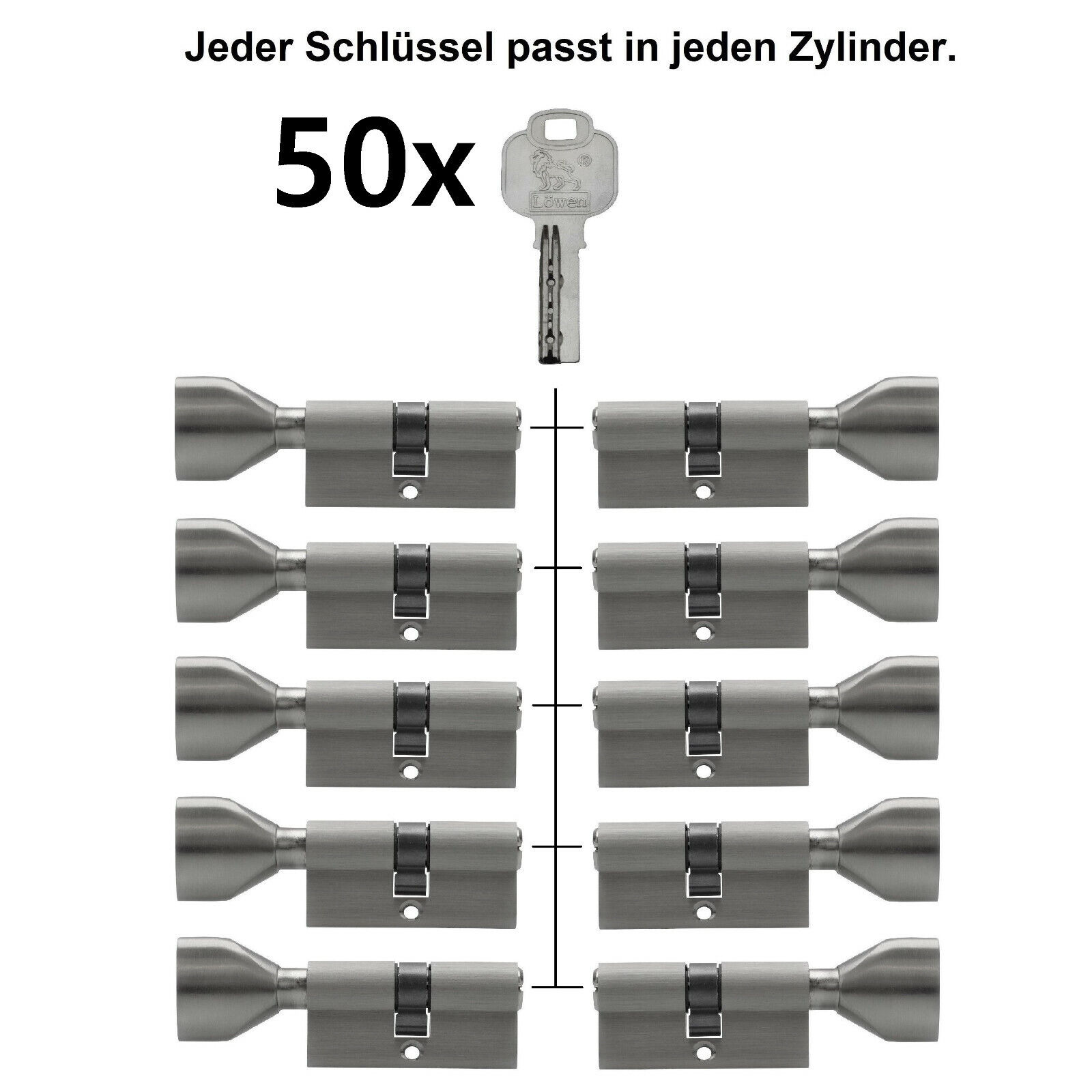 10x Knaufzylinder 60mm 30/30 +50 Schlüssel Zylinder Schloss gleichschließend KSN Nieuwe baan super gewaardeerd