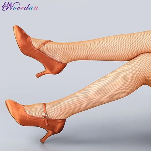 Damen-Tanzschuh hoher Absatz Satin Ballsaal geschlossene Zehe moderne Walzer Tanzschuhe - Bild 18 von 27