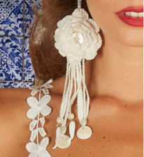 ANTICA SARTORIA FLOWER WITH PENDANT EARRINGS NWT