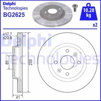 2X Delphi BG2625 Bremsscheibe FüR Dacia Passend FüR Nissan Renault