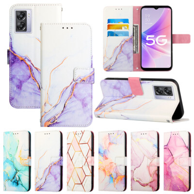 For OPPO REALME C31 GT C35 C20 C11 9 8 Luxury Leather Wallet Marble Stand Case