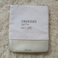 borsa calvin klein ossessionata dalla mia vita bianco argento make up bag astuccio