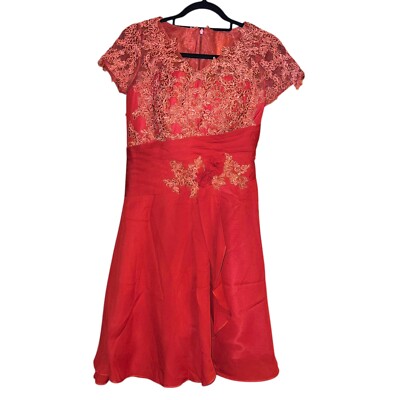 chinese dress ladies Burnt Orange Chiffon Mismatched Sheath Side Slit Bridesmaid Dresses, CB0228 US16 / As Pic / C main image 1