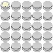 24 Pack 2oz Round Aluminum Tin Jar Containers with Screw Lid for Cosmetic