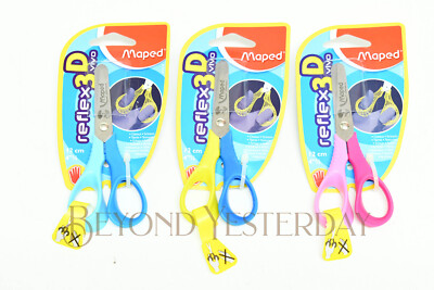 NEW: MAPED REFLEX 3D VIVO SCISSORS x2 - 12cm - LEFT HANDED - KIDS EARLY LEARNING
