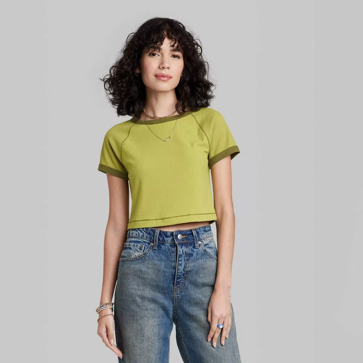 Lime green t shirt women's 2025