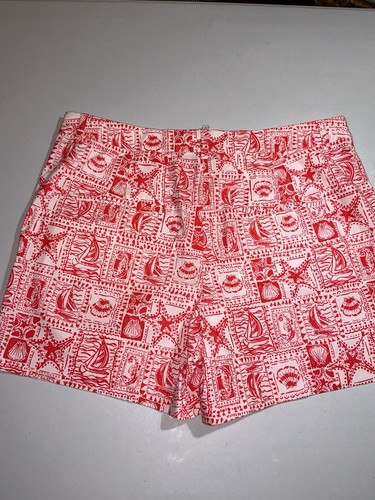 Lilly Pulitzer NWT 5" Gretchen High Rise Shorts Red Seaside Harbour $78 Size 14 - Picture 4 of 24