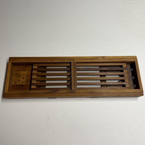 Blissful Bath Teak Tub Caddy Expandable Tray Organizer Book Holder - Picture 5 of 9