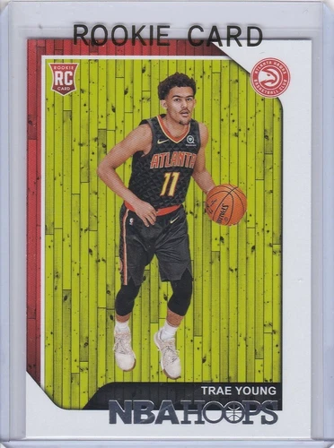 TRAE YOUNG ROOKIE CARD Atlanta Hawks Basketball 2018 Panini NBA Hoops RC!