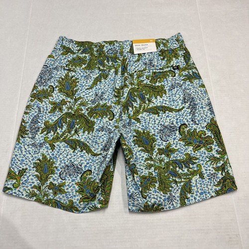 Houston White x Target Shorts Mens 32 Almost Aqua Chino Peacock Floral Vacation - Picture 3 of 8