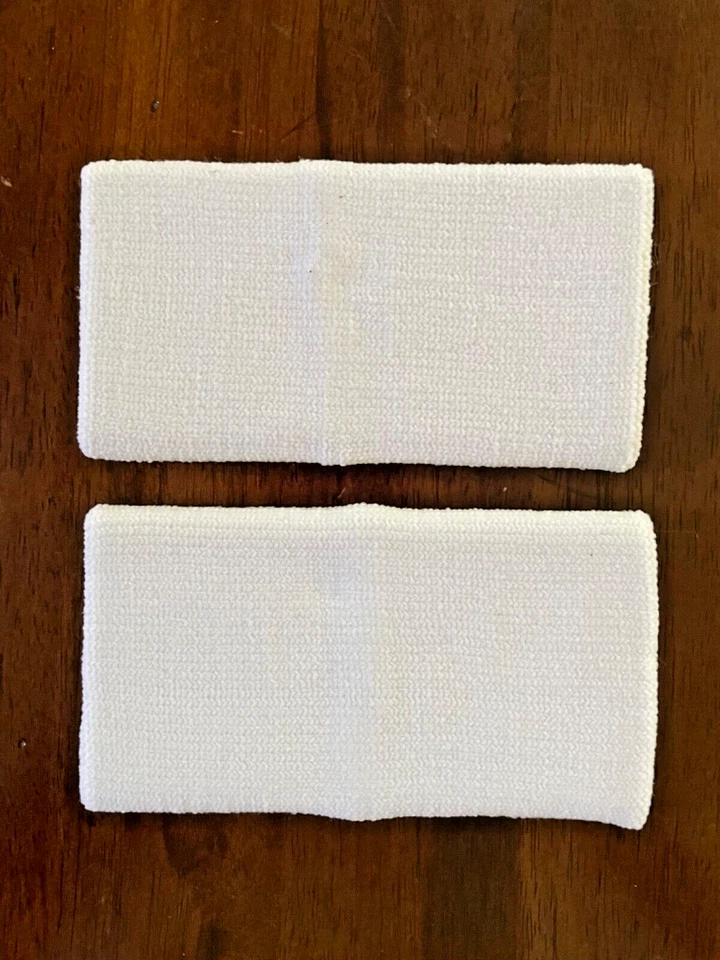 Par de pulseiras de moletom Nike 5”-6" pulso duplo (2) branco laranja - NOVO! - Imagem 3 de 3