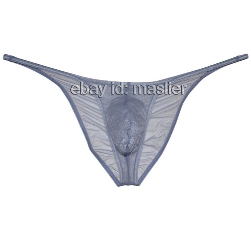 Herren Glas Garn Bikini String Slip Transparent Glitzern Frech Beutel Slip Unterwäsche - Bild 8 von 28