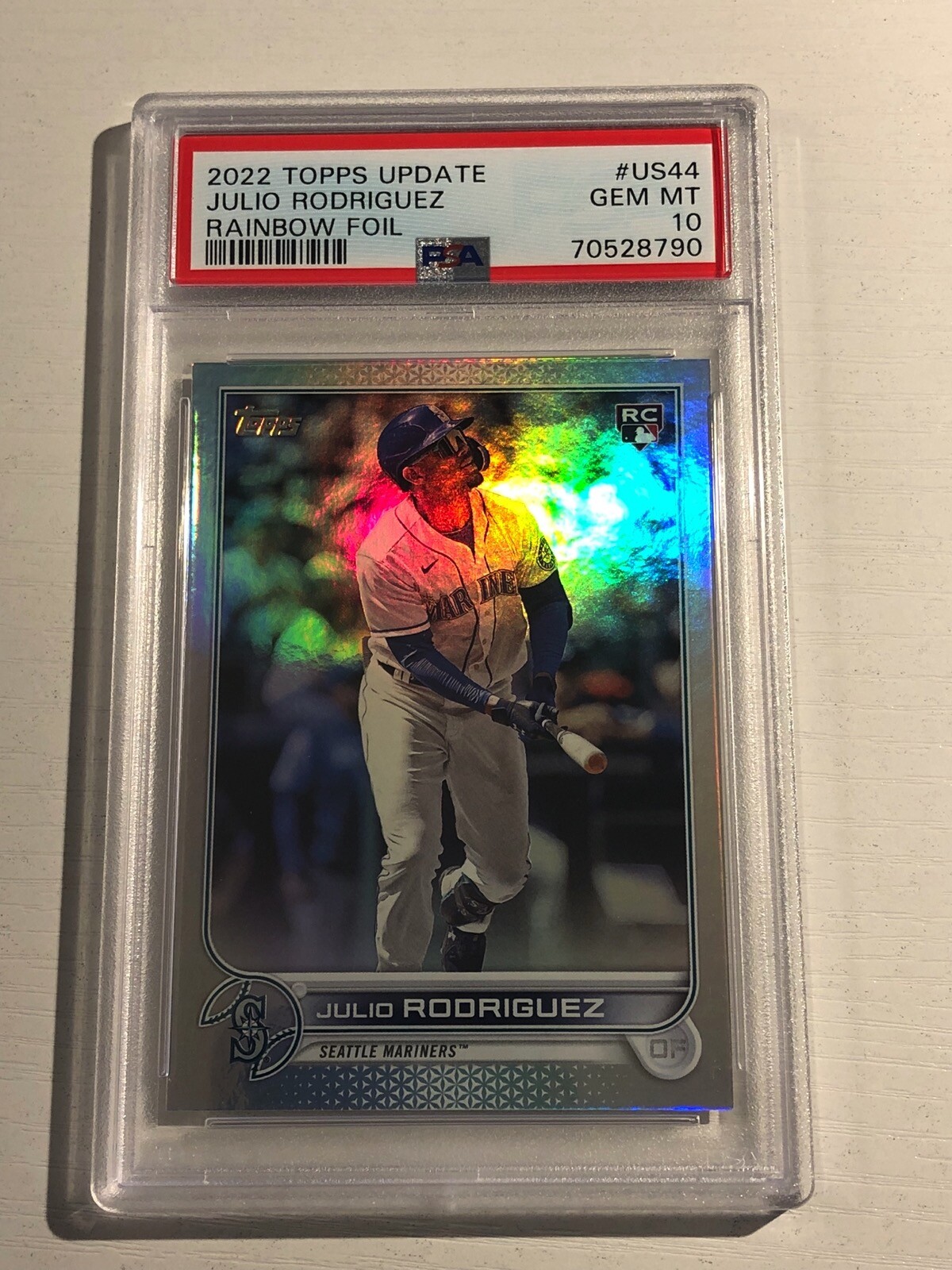 2022 Topps Update Rainbow Foil Julio Rodriguez Mariners US44 Gem Mint PSA 10