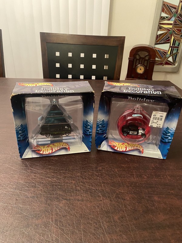 Hot Wheels Cars Holiday Decoration Ornaments - Hot Rods - Lot Of 2 From 2002