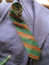 Brooks Brothers vintage made England green maroon Repp stripes silk slim tie