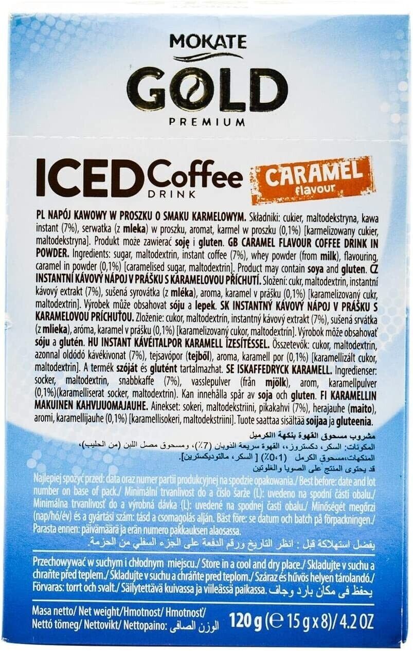 Mokate Gold Premium Iced Coffee Drink Caramel Flavour 120G Free
