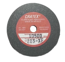 Cratex 2" x  3/16" x 1/4" Resin Bonded Rubber Wheel (Extra Fine Grit)
