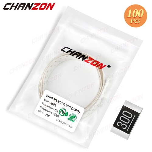 100pz SMD SMT 0603 Resistore 1/10W Watt 1% Resistenza Set Assortito 0 - 10M Ohm - Foto 56 di 187