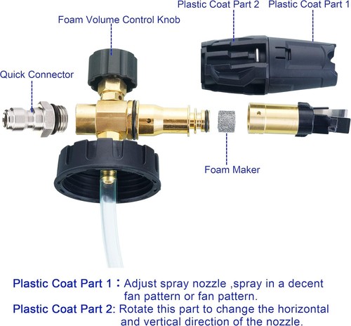 1L Foam Cannon with Quick Connect and Multiple Nozzles for Enhanced Car Care - Picture 6 of 10