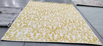 IVORY / GOLD 9' X 12' Broken Thread Rug, Reduced Price 1172733121 DDY689A-9