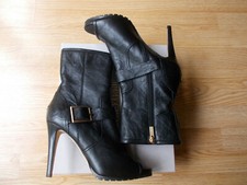  1250 Jimmy Choo Deja Ankle Boots Biker Open Toe Buckle Logo 40.5 US 10 NEW