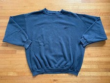 90s VINTAGE NIKE CREWNECK SWEATSHIRT GRAY MEN SZ XL 1990s EMBROIDERED