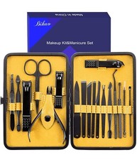 Manicure Set 18Pcs Unisex Professional Nail Clippers Pedicure Care Grooming Kit