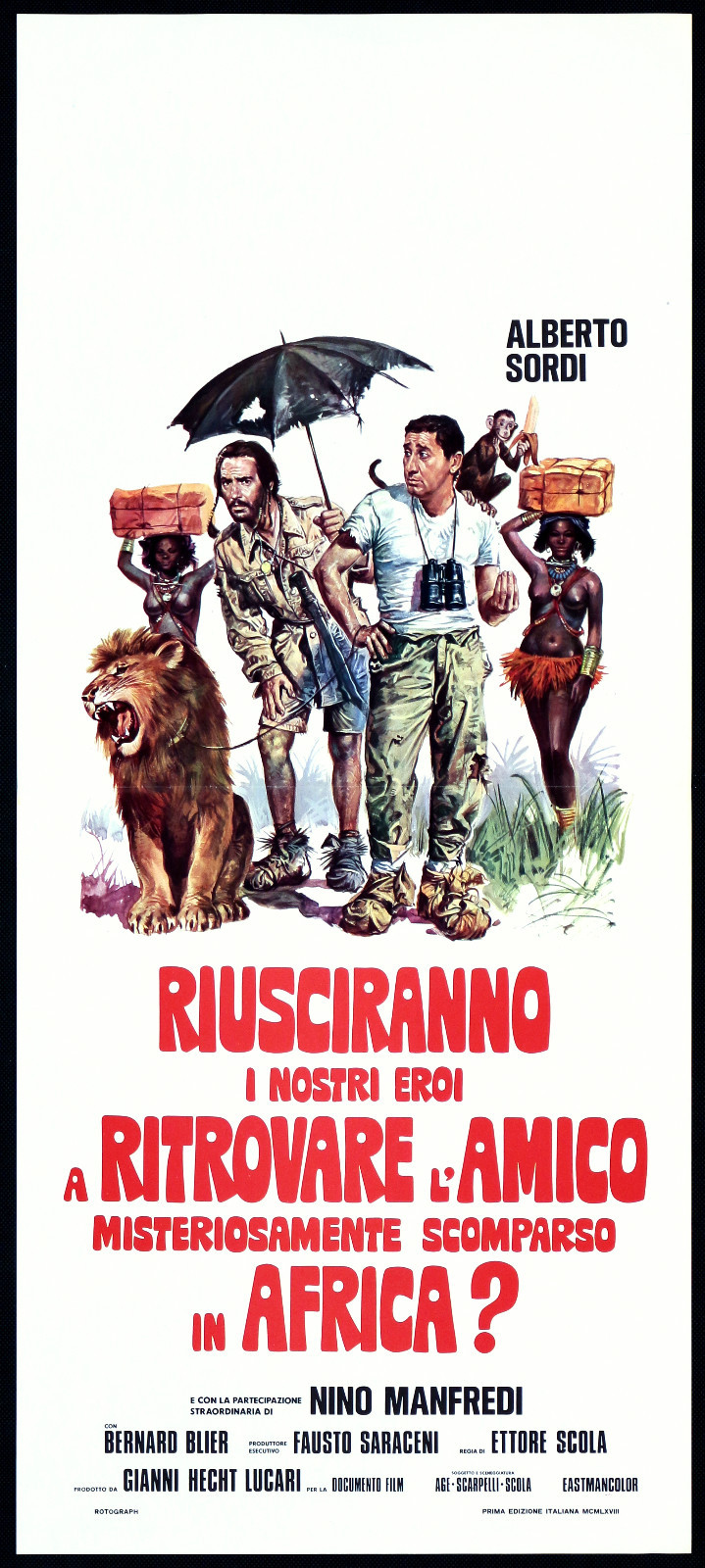 Locandina originale film Riusciranno i nostri eroi a ritrovare l'amico misteriosamente scomparso in Africa? (1968) - Regia di Ettore Scola