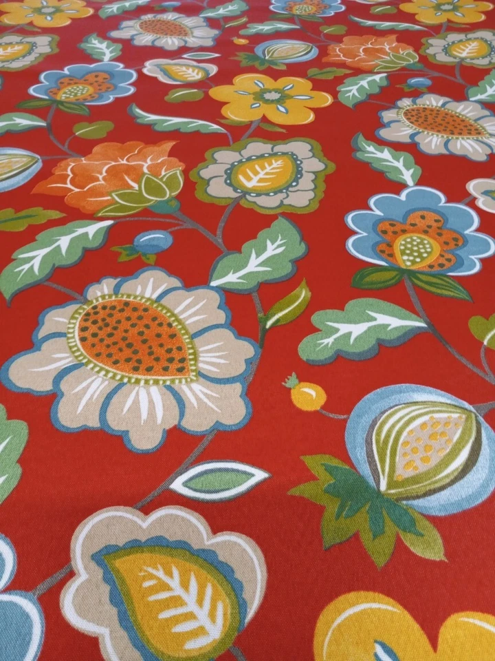 Mill Creek Outdoor Fabric Orange/Blue/Green/ Gold Floral "Jovino Fresco" 4 Yard - Image 2 of 3