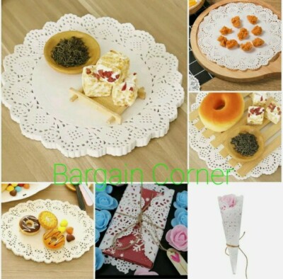 Runde Papierdeckchen Tisch Party Einlagen Tischset Untersetzer Essen Klassisch Spitze Deckchen
