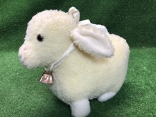 Sheep/Lamb Stuffed Animal Eden plush vintage Ivory neck copper farm bell/ribbon