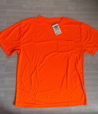 Hi-Vis Orange Yellow Safety Mesh T-Shirt with Pockets for Work