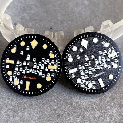 Luminous 29mm Ghost Watch Dial Face Fit NH35 NH38 Miyota82 PT5000 For 50-Fathoms