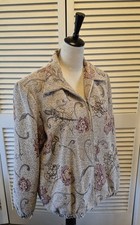 Alfred Dunner Embroidered Poly Rayon Floral Blazer Jacket sz 14