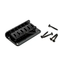 Black 6 String Hardtail Fixed Guitar Bridge for Electric Guitar with Wrench