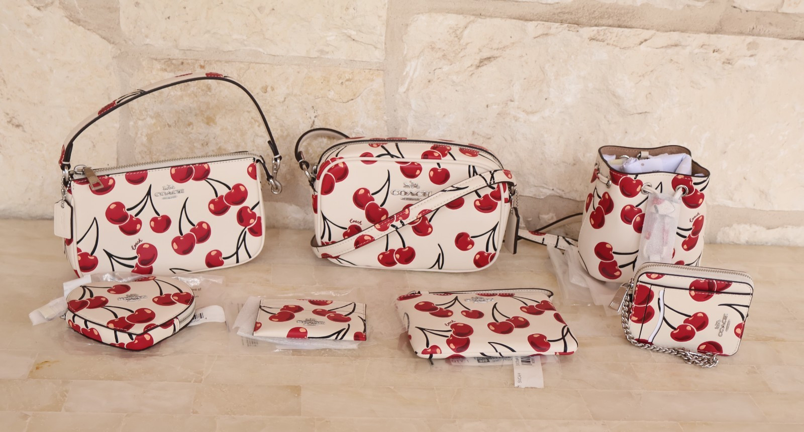 NEW Coach Chalk multi Cherry  Print (red)  SV/Chalk multi Choose from 9 Options