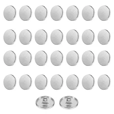 30pcs Metal Round Flat Sewing Buttons 18mm Alloy Button Silver
