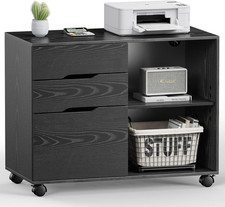 Lateral File Cabinet with 3 Drawers Rolling Filing Cabinets under Desk Storage P