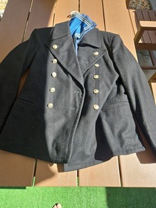 Vintage USSR Navy Pea Coat Soviet Navy Fleet Sailor Wool Jacket Uniform 90's