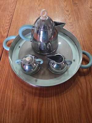 Michael Graves - Frosted Glass Serving Tray, Coffee Server, Sugar Bowl & Creamer