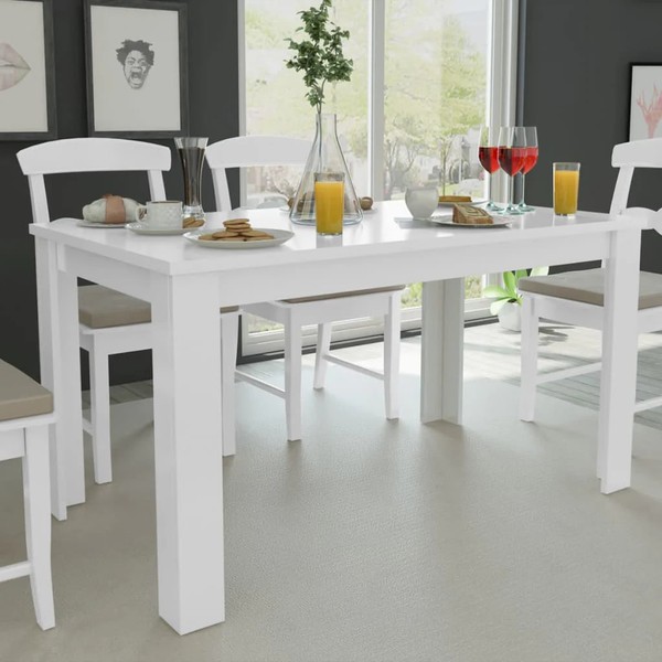 Vidaxl Esstisch 140X80X75 Cm Weiß Neu-image
