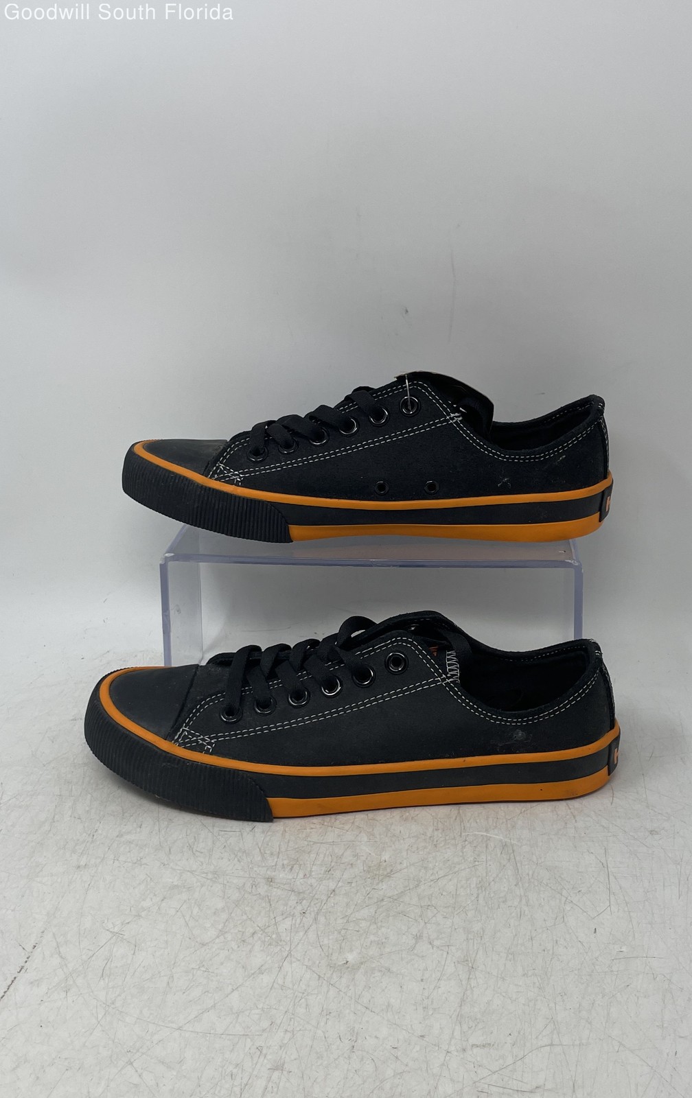 Harley-Davidson Womens Roarke Black Orange Low Top Lace-Up Sneaker Shoes Size 8