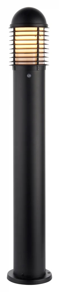Outdoor Light Black Louvre Bollard 1m Matt Photocell Saxby 97853