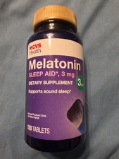 CVS Health Melatonin 3 MG Tablets, 120 ct 06/2026 Sleep Aid Dietary Supplement