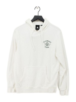 Element Herren Hoodie M weiß Grafik 100% Baumwolle Pullover