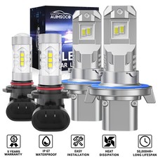 Fit Chrysler aspen 2007 2008 2009 Headlight Hi/Lo Fog Light Bulbs combo 6500K