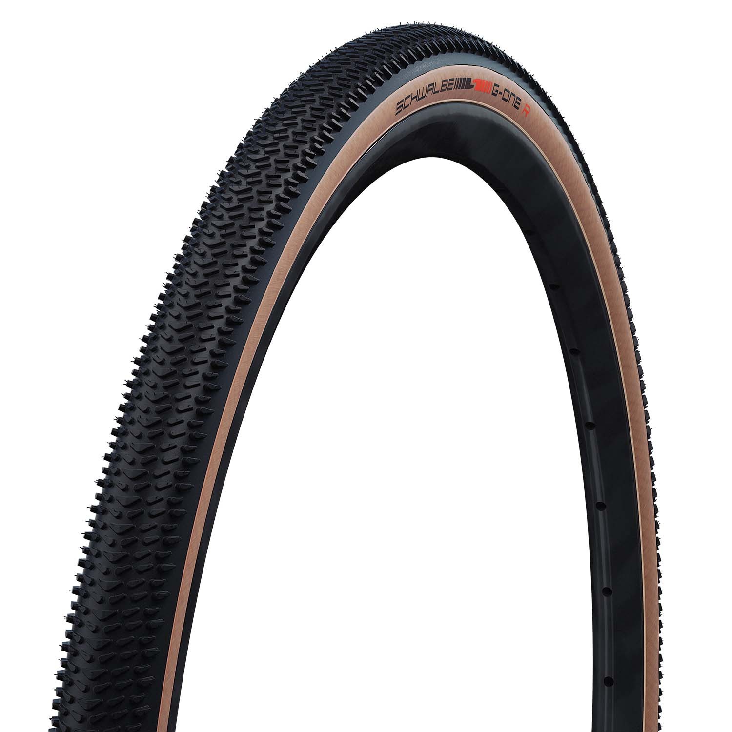 Pneu Schwalbe G-One R Pro TLR 700x45C Super Race avec flancs transparents pour vélo gravel
