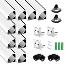 YuLuoXiang V Shape LED Channel Black Aluminum Profile with UV-Resistant Milky...